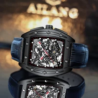 the new apnuonr watch mens automatic hollow mechanical famous brand domineering wine barrel shaped mens watch