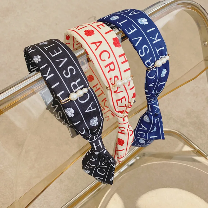 Повязка на голову с надписью модные аксессуары для волос Женская повязка бантом