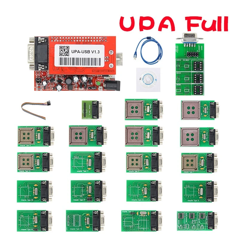 Неохлаждаемый параметрический усилитель с USB V1.3 программатор с полным адаптером ecu Программатор программирующий Неохлаждаемый параметрический усилитель с USB 1,3 с полным адаптером upa 1,3 диагностический инструмент