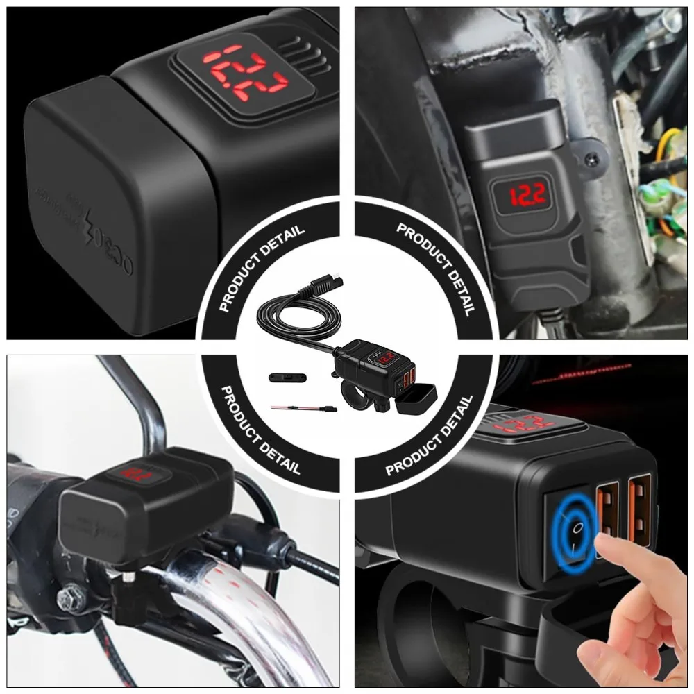 

1 Set Cellphone Motorcycle Charger Waterproof USB Charger Car Charger Adapter