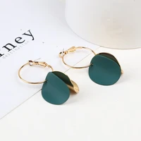 1pc fashion womens earrings color spray paint matte ear buckle retro ladies boho round stud earring jewelry gifts for wholesale