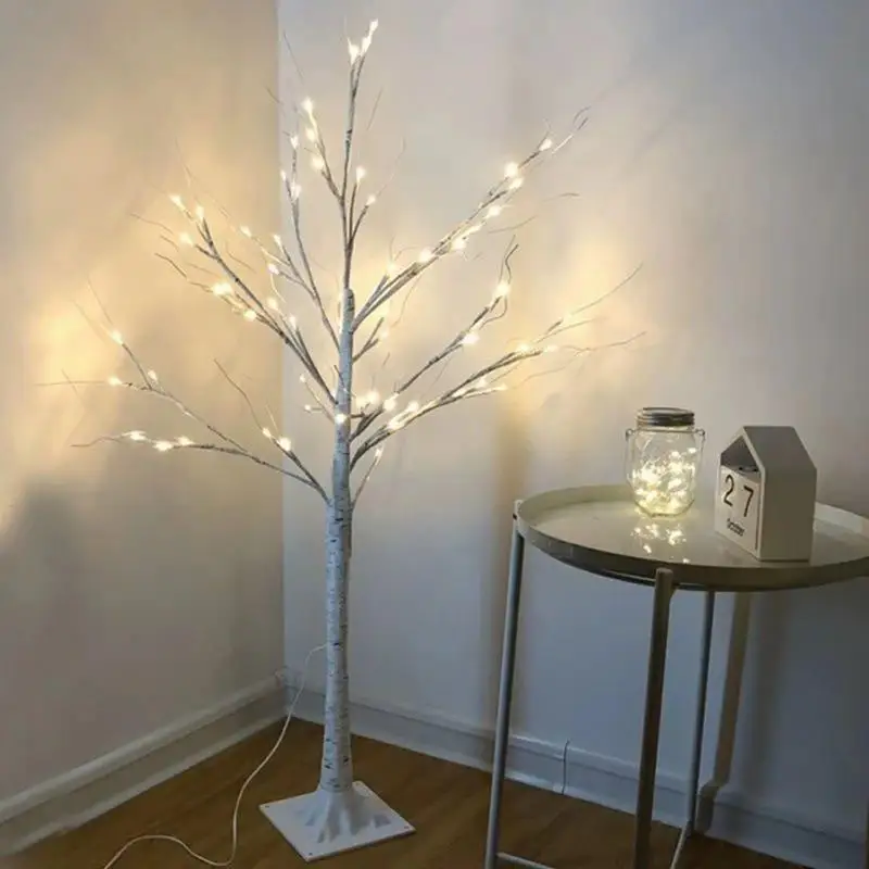 

LED Landscape Lights Christmas Decoration Simulation White Birch Xmas Festival Interior Room Decor Night Light New Year 2022