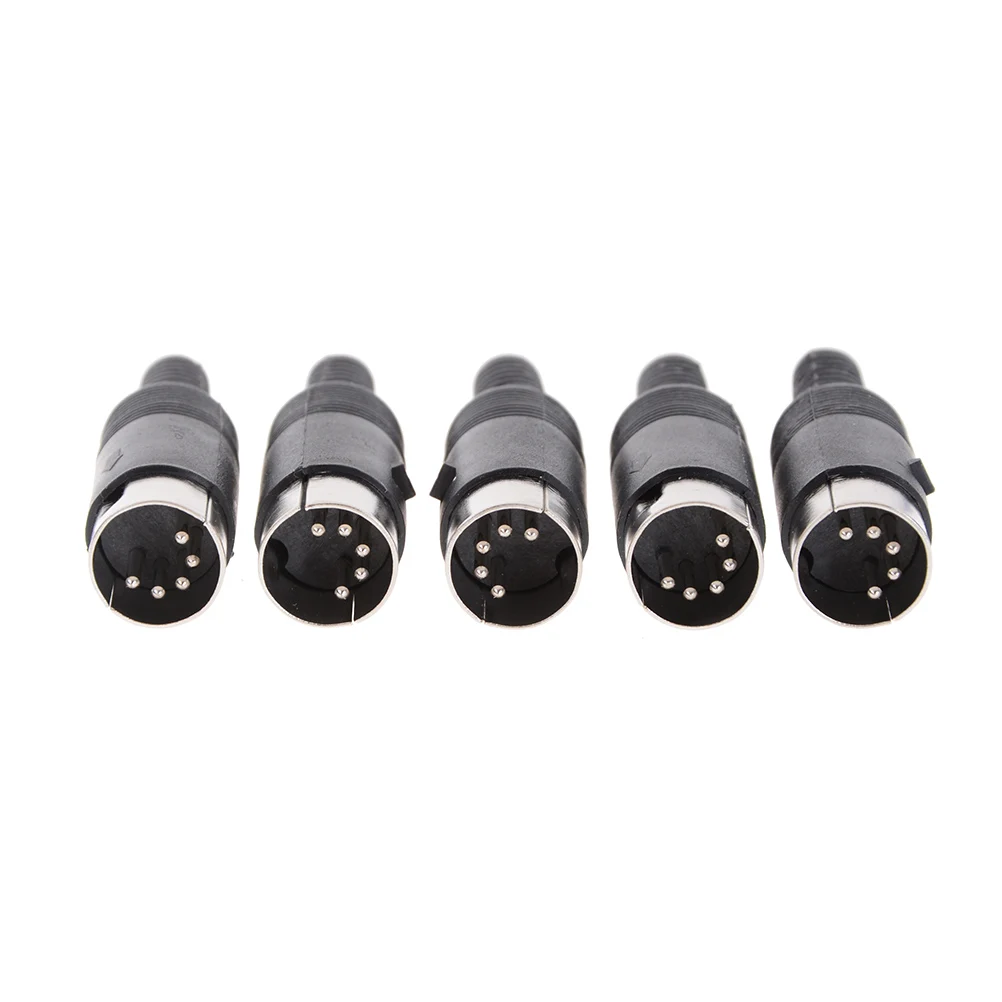 

5pcs/lot DIN male Plug Cable Connector 5 Pin with Plastic Handle Black Color Wholesale