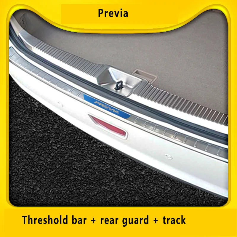

For Toyota Previa Rear Trunk Bumpe Stainless Steel Guard Plate Trim Scratch Resistant Car Styling Stickers Accessories