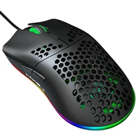 new hongsund j900 rgb lightweight wired mouse hollow out gaming mouce mice 6 dpi adjustable 7 key