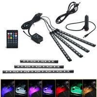 car rgb led strip light car styling decorative atmosphere lamps car interior light with sound active function and remote 12v