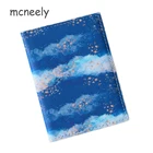 Обложка для паспорта для мужчин и женщин, Кожаная Обложка с синим небом, белыми облаками, звездами, для путешествий, удостоверения личности, билетов