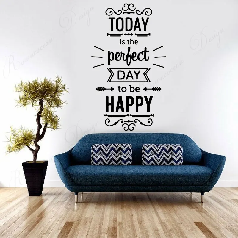 

Сегодня прекрасный день, чтобы быть счастливым цитатой стикер на стену виниловый домашний декор для гостиной спальни дизайн интерьера накл...