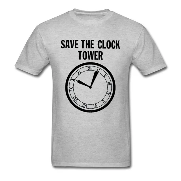 

Сохраните часовой башни печатная Мужская футболка с короткими рукавами, с круглым воротником и изображением 100% хлопковые топы Футболка Вес...