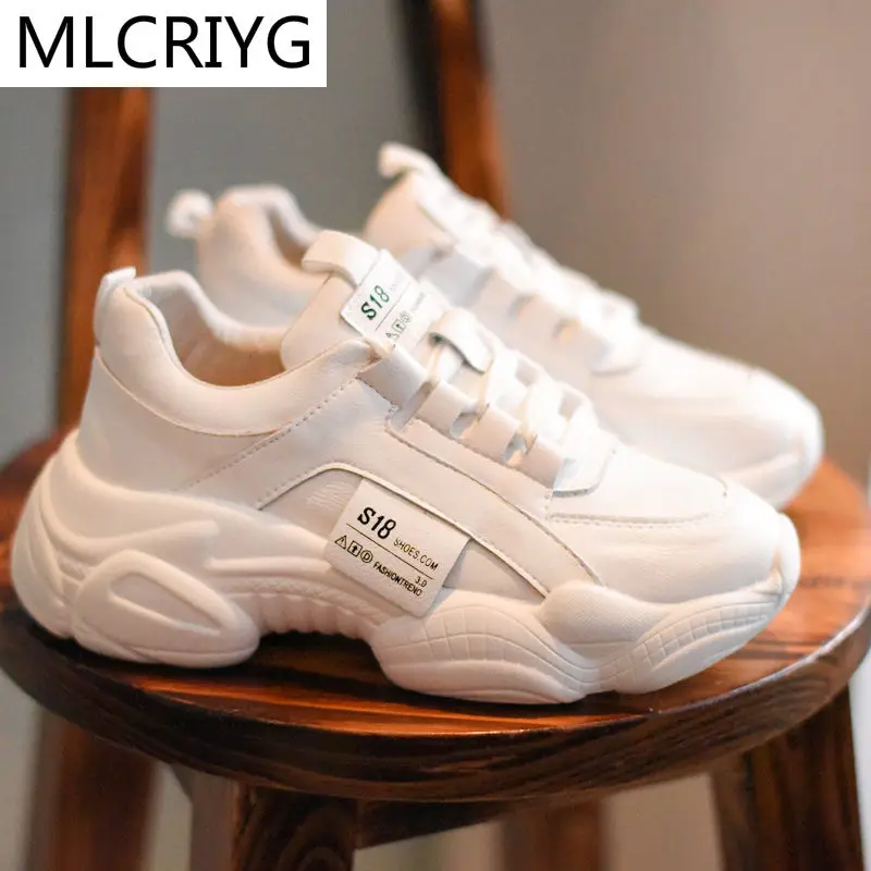 

Spring New Woman Dad Shoes Platform Walking Comfort 2021 Fashion Woman Casual Sneaker Lace-up Soft Sole Woman Vulcanized Shoes
