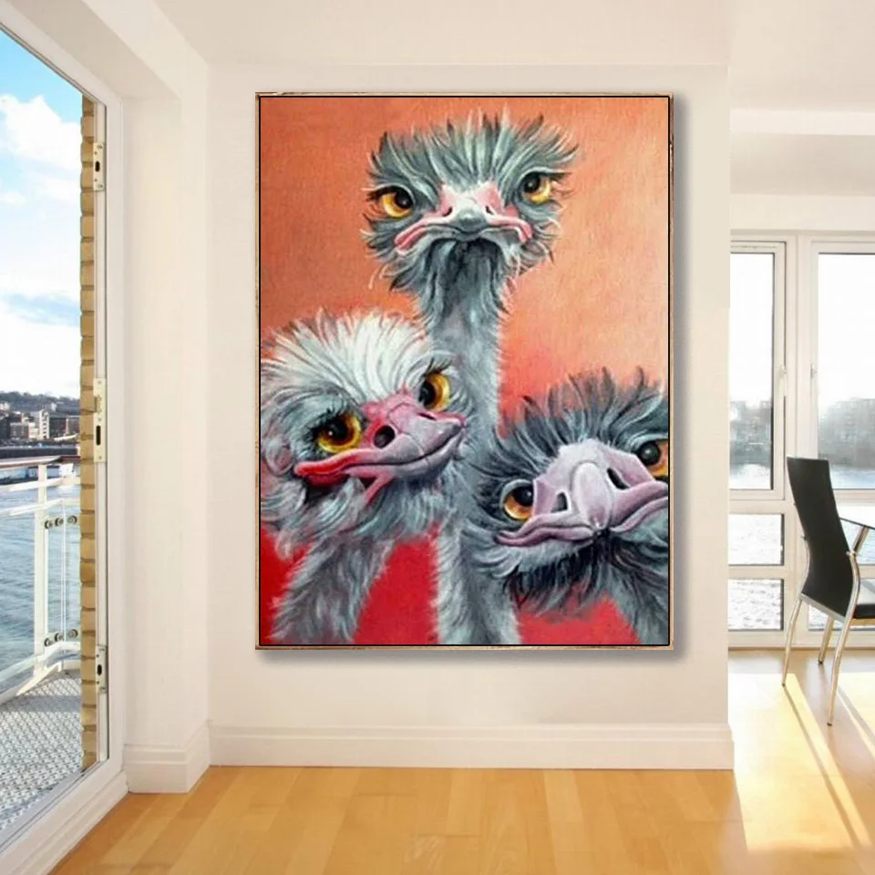 Набор для алмазной вышивки страусом картина из квадратных/круглых страз 5D сделай