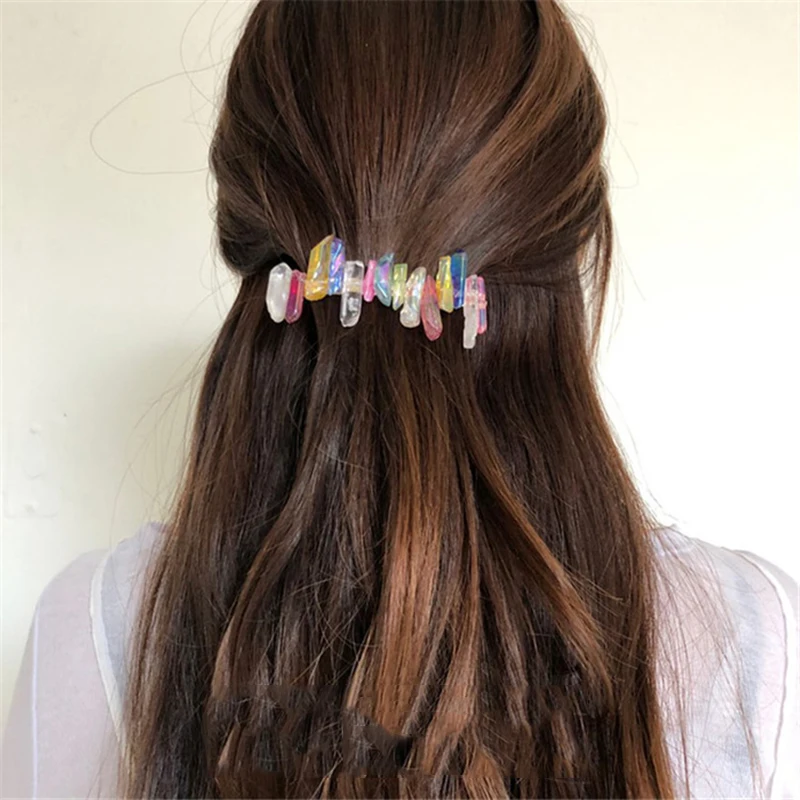 GHIDBK красивый разноцветный натуральный камень шпильки для волос женские
