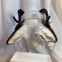 mmgg black white sheep ears hairhoops tail hairbands headwear custom made handmade work accessories headwear for girl women