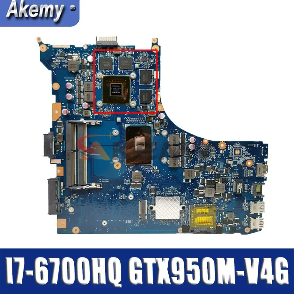

GL552VX original mainboard with I7-6700HQ GTX950M-V4G For ASUS GL552VX ZX50V GL552VW GL552V laptop motherboard mainboard test ok