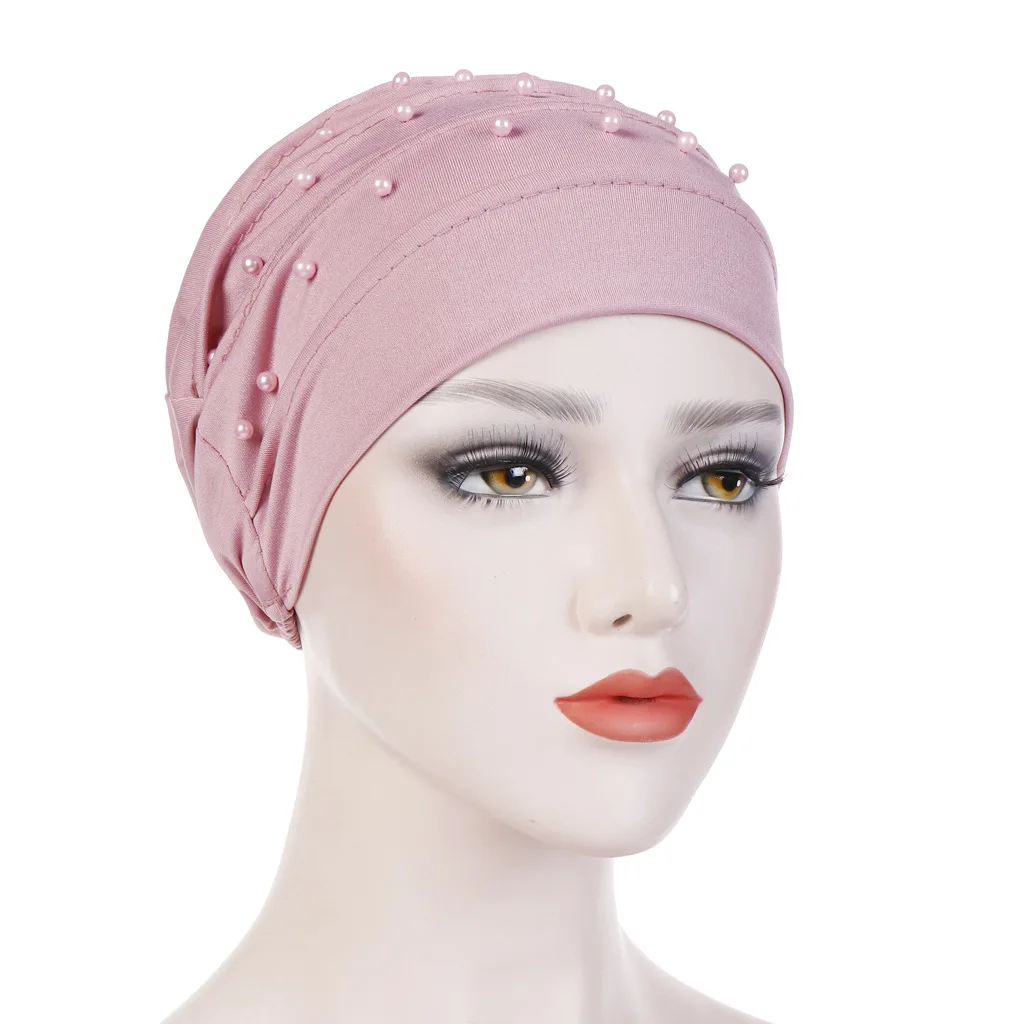 

Trendy Beaded Cap Comfortable Muslim Headtie