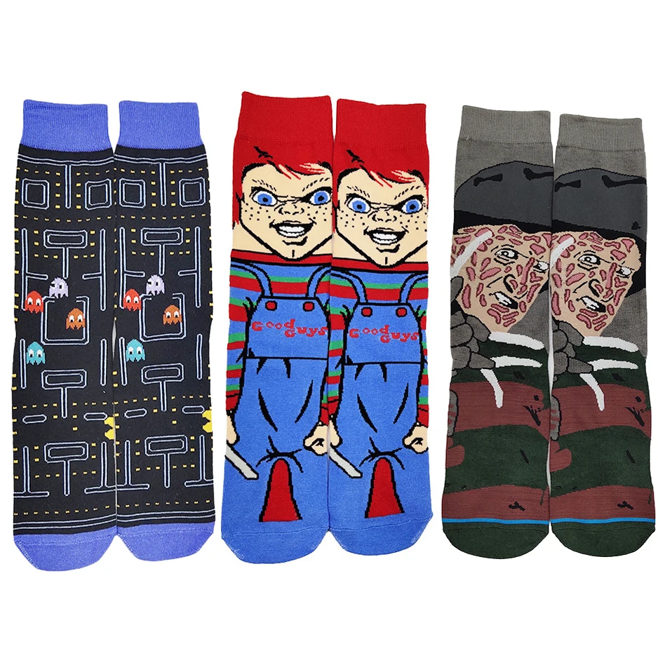 

Christmas Chucky Novelty Socks Festival Gift for Men Women Cotton Crew Sokken Street Style Funny Happy Anime Calsetines