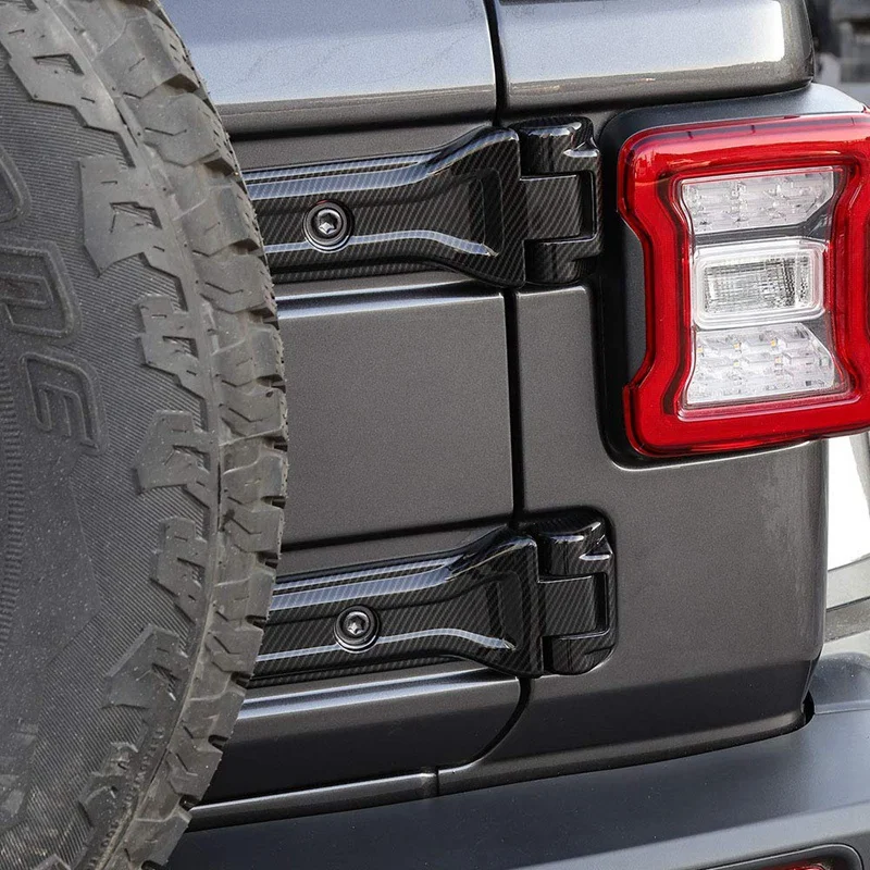 Car Spare Tire Tailgate Door Hinge Covers Trim Stickers for Jeep Wrangler JL 2018 Up (Carbon Fiber) | Автомобили и мотоциклы