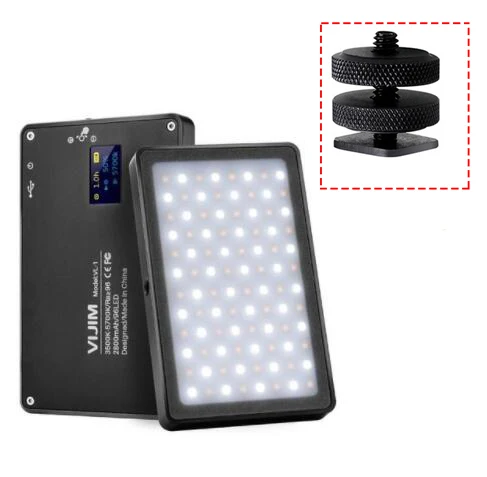 VIJIM Dimmable DSLR светодиодный светильник для видео, перезаряжаемый студийный заполняющий светильник ing on DSLR camera для свадебной видеосъемки - Цвет: Черный