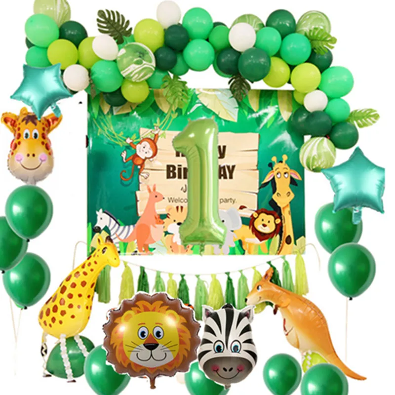 2020 10 шт./лот мини шары из фольги в виде зебры тигра обезьяны Льва оленя коровы