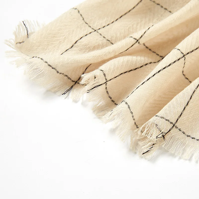 

Plaid Cotton And Linen Striped Scarf Art Small Fresh Muslim Headscarf Scarf Wholesale Hijab Turban muslim dress