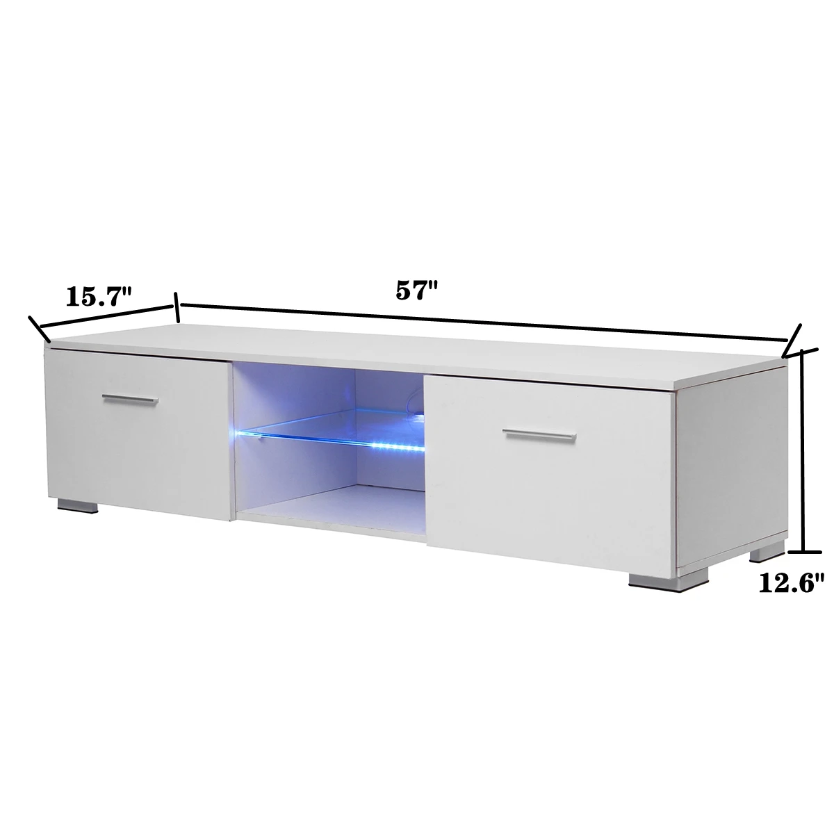 

High Gloss TV Tables for Living Room 57 Inch TV Cabinet Stands Modern Furniture TV Unit Bracket With 2 Drawers and Glass Shelves