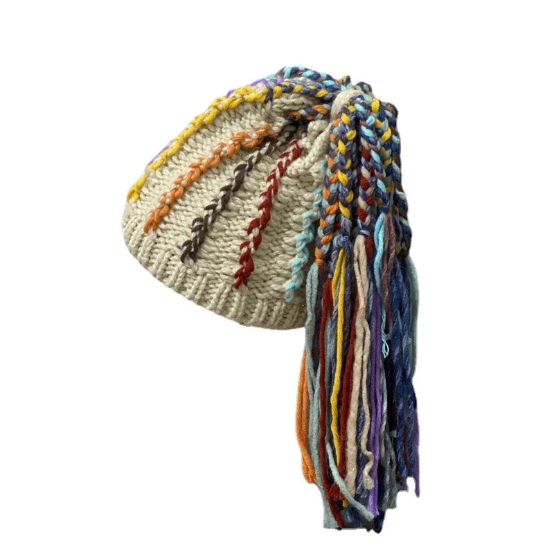 

New color dirty braid hat knitted wool hat adult hipster hip-hop punk autumn and winter warm men and women