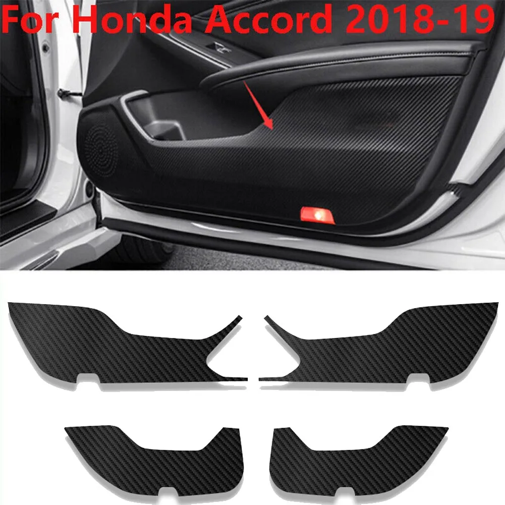 

Pad Sticker For Honda Accord 2018-19 Deco 4 Pcs 3D Carbon Fiber Anti Kick