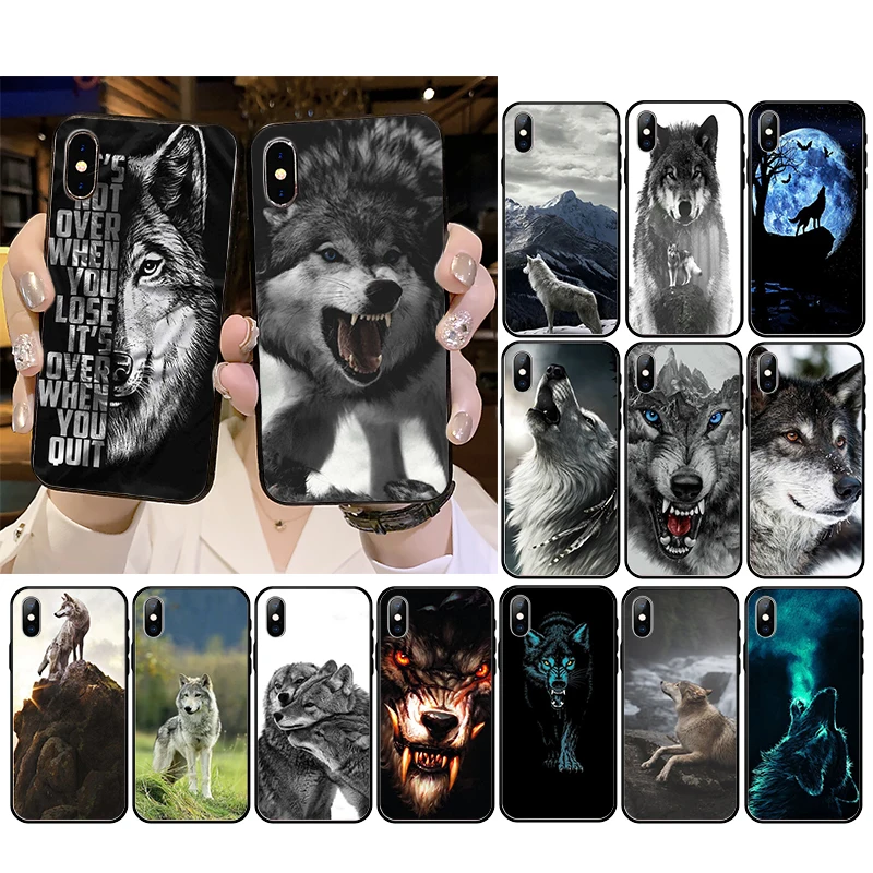 

Angry Animal Wolf Face Phone Case for iphone 13 12 11 Pro Max Case For iPhone XS MAX X XR SE2 8 7 Plus