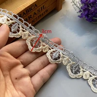 3 yards flower gray 30 mm lace ribbon trim for sofa cover curtain trimmings embroidery applique home textiles accessories new