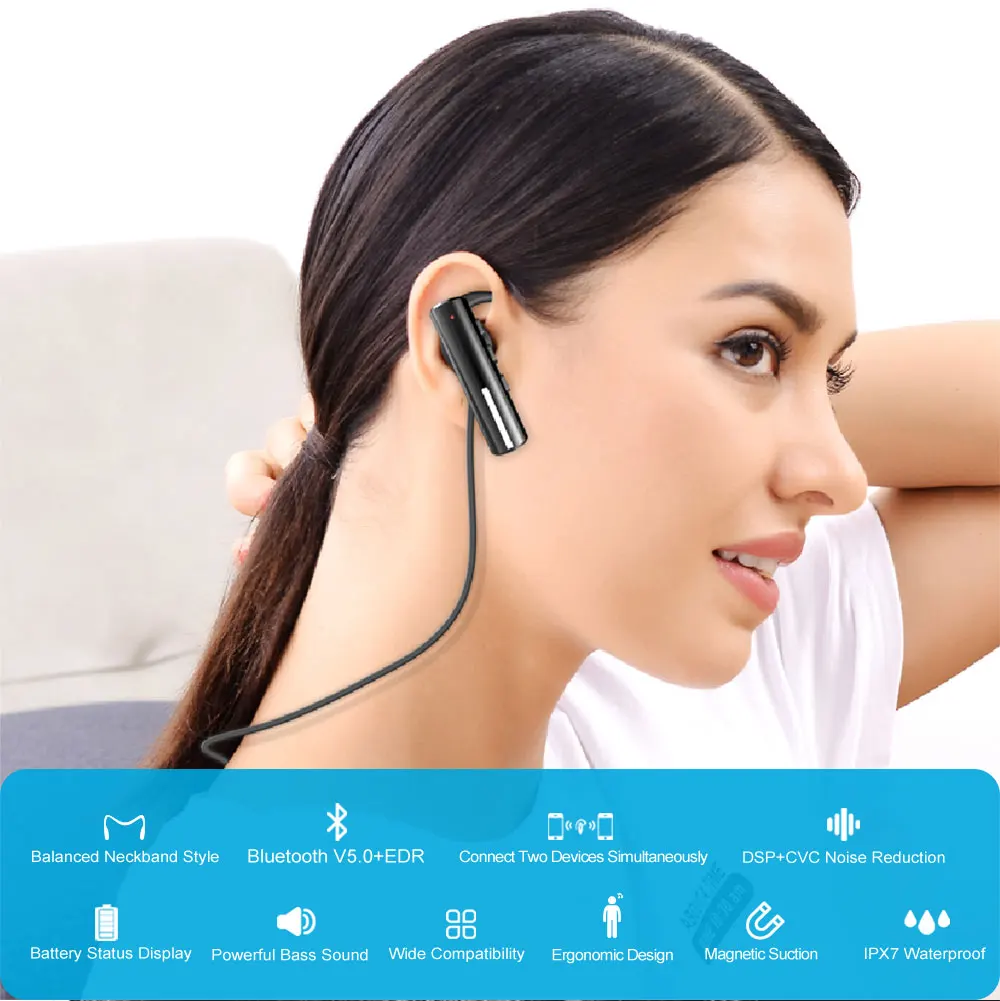 Pottnar M10 сбалансированные шейные Bluetooth наушники гарнитура Громкая связь регулятор