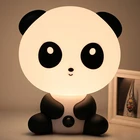 Настольные лампы для чтения в виде животных с вилкой Стандарта ЕССША, светодиодный ночник, мультяшная панда, единорог, декоративные прикроватные светильники для спальни