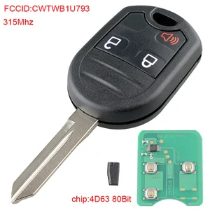 Корпус Ключа без ключа с 3 кнопками, 315 МГц, 4D63, чип M3N5WY72XX с 80 битами, подходит для FORD F150 2011 2012 2013 2014