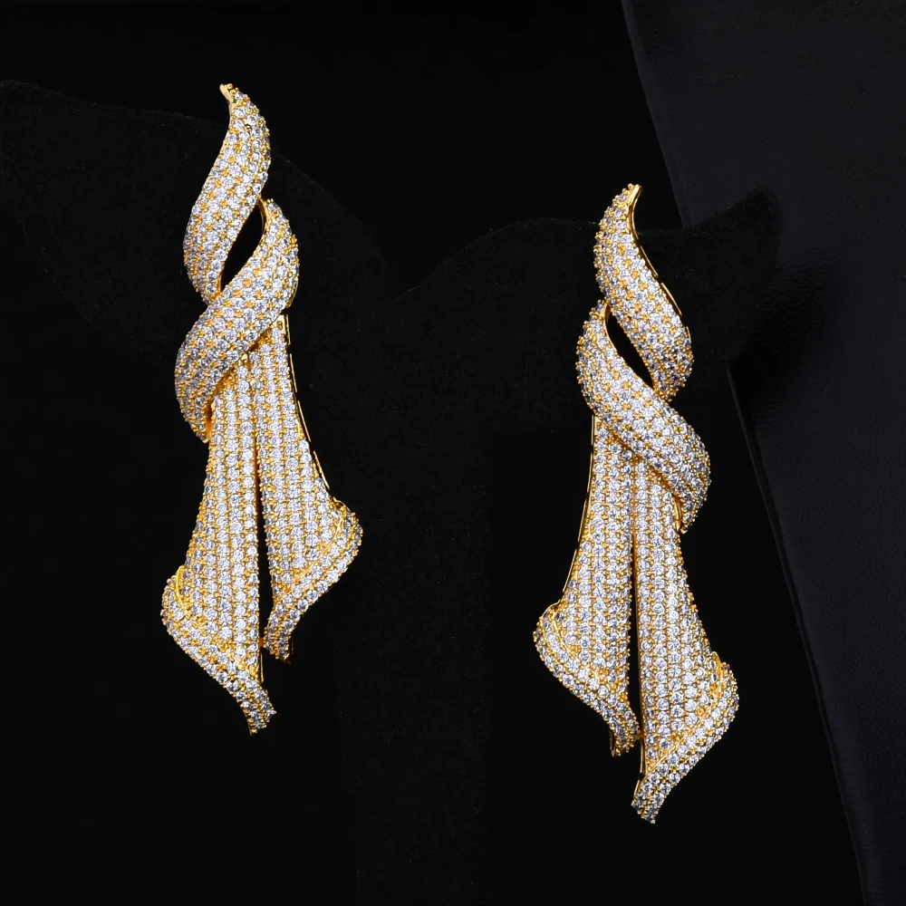 Женский Свадебный комплект украшений GODKI набор из 4 предметов: ожерелье серьги