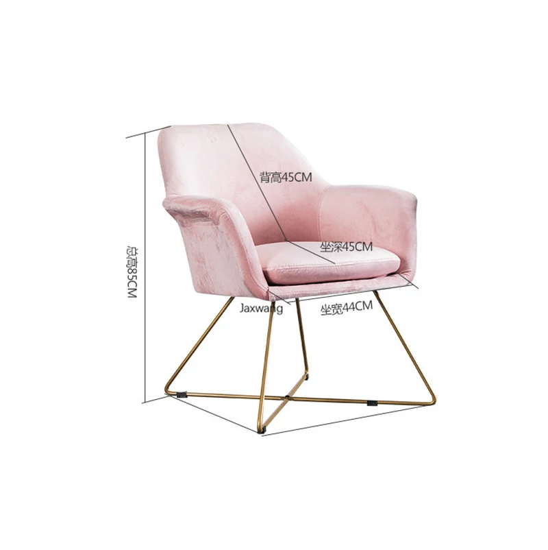 

Nordic Dining Chairs Kitchen Furniture Armchair Minimalist Modern Fabric Soft Sofa Designer Armchair Wrought Iron Dining Chair