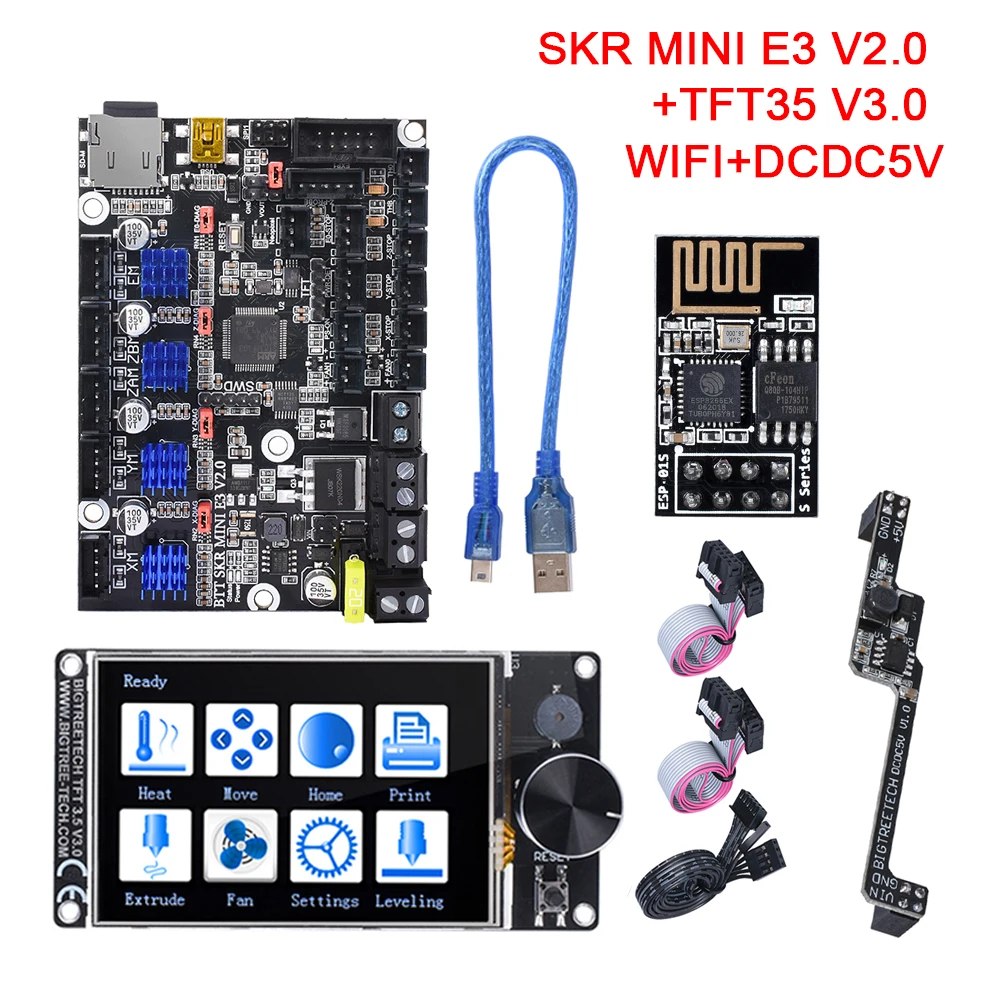 BIGTREETECH SKR MINI E3 V2.0 Board TFT35 V3.0 Touch Screen DCDC5V+WIFI Module 3D Printer Parts For Ender 3 Upgrade CR10|Детали и