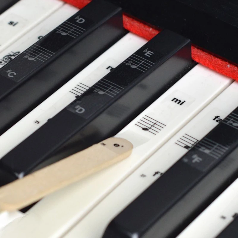 

42.5* 8.5mm Key Piano Stickers Transparent Piano Keyboard Sticker Piano Stave Electronic Keyboard Name Note Sticker Accessories