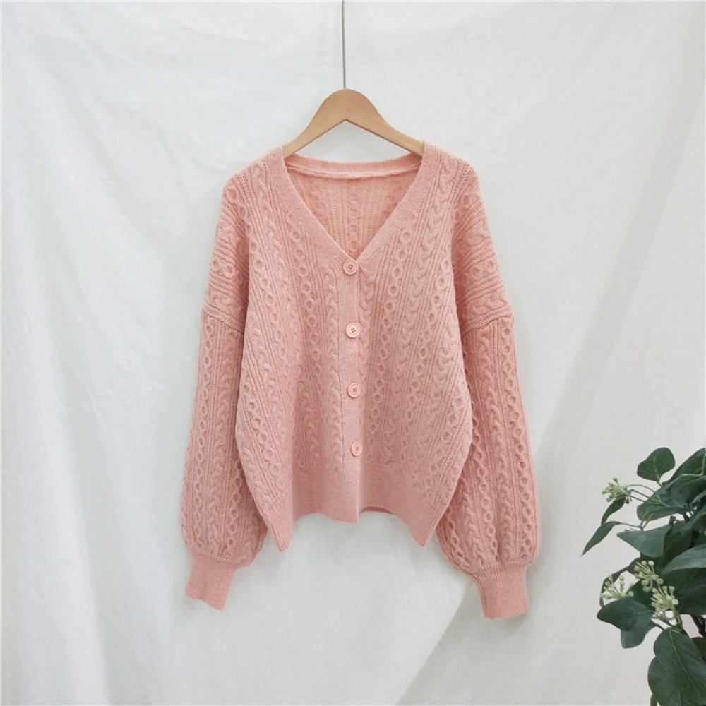 Werynica New autumn women cardigan 2019 Korean female knit sweater coat short soft knitted jacket 4 color |