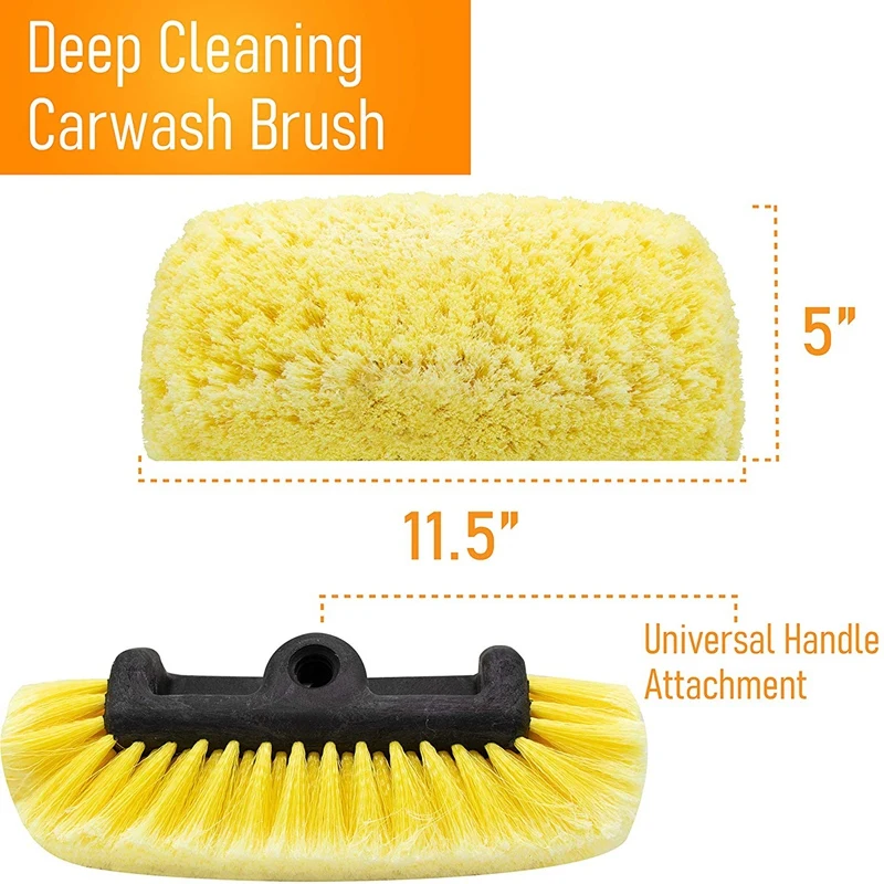 

1 Pcs Car Wash Brush Head Super Soft Bristles & 1 Pcs Soft Brush Wire, Short-Handled Tire Cleaning Brush