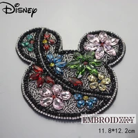 Disney Cartoon Mickey Mouse Exquisite Handmade Bead Pattern Patch Stickers  Clothing Clothes Caps DIY Accessories Can Be Sewn