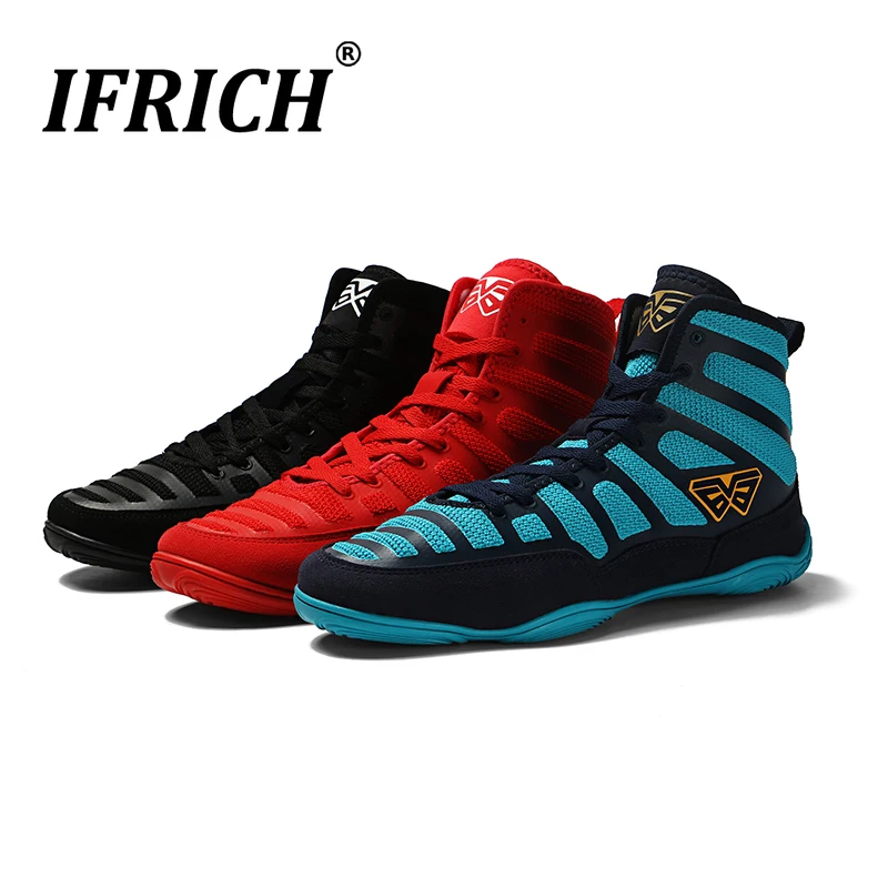 Mens Professional Boxing Wrestling Shoes Non Slip Rubber Outsole Breathable Sneakers Lace-up Training Fighting Boots |