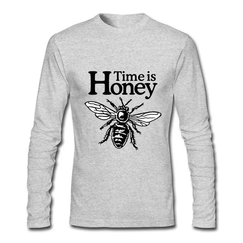 Мужские футболки Time Is Honey с Пчелой модные топы 5XL длинным рукавом в стиле хип-хоп