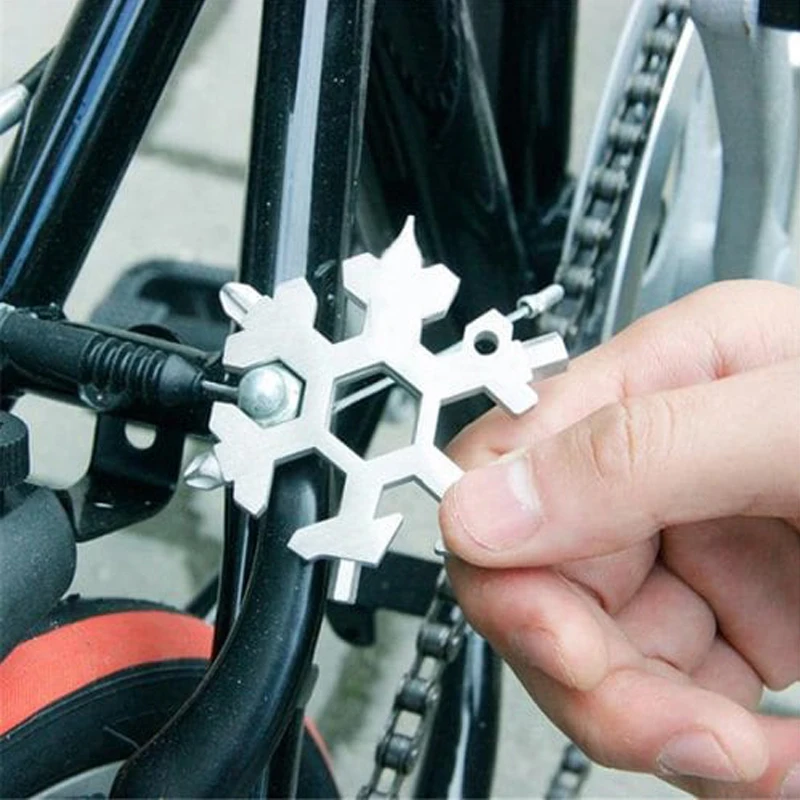 18 In 1 Multi Tool Stainless Steel Snowflake Shape EDC Flat Cross Screwdriver