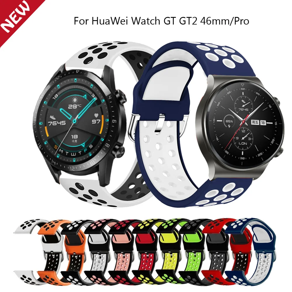 

Ремешок силиконовый спортивный для наручных часов Huawei Watch GT2 46 мм/Pro, сменный Браслет для умных часов Huawei Watch GT 42 мм 46 мм