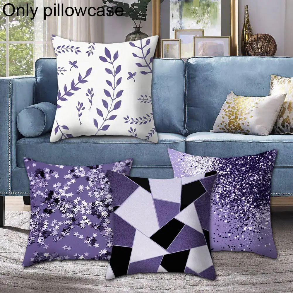 

1PC Purple Geometric Pillow Covers Decorative Cushion Decora Pillow For Home Case Square Cover Throw 45x45cm Sofa Pillowcas H2T0