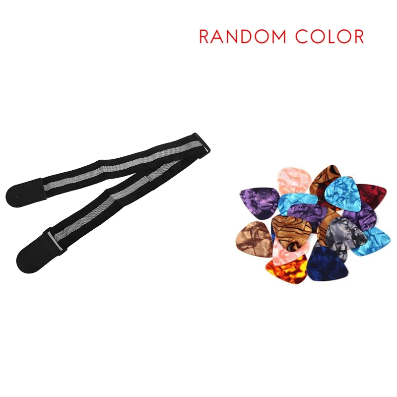 

1 шт. регулируемые гитарные ремни, нейлоновый ремешок для акустической гитары и 100 шт. медиаторов для гитары, электрические медиаторы для аку...