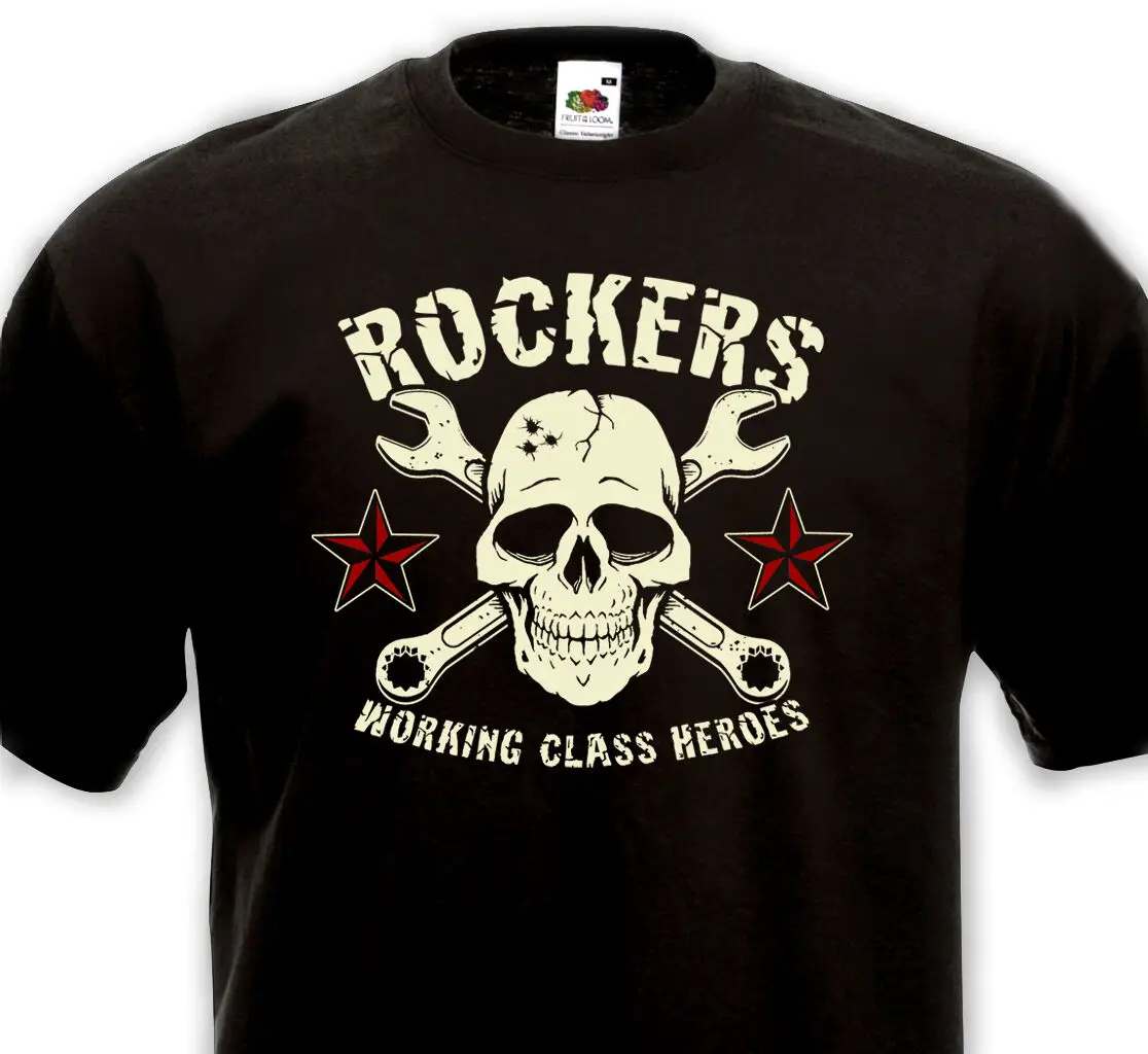 

T-Shirt Rockers Working Class Heroes - Rock'N'Roll Rockabilly Punk Rocker Skull