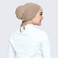 malaysian base hat barrel hat neck modal headscarf elastic adjustable cap solid color cotton hat bucket hat hijab cap