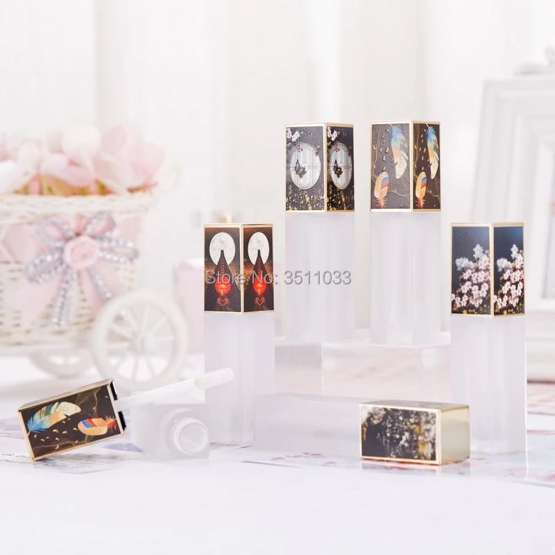 3D квадратный пластиковый косметический блеск для губ контейнер Матовая жидкая