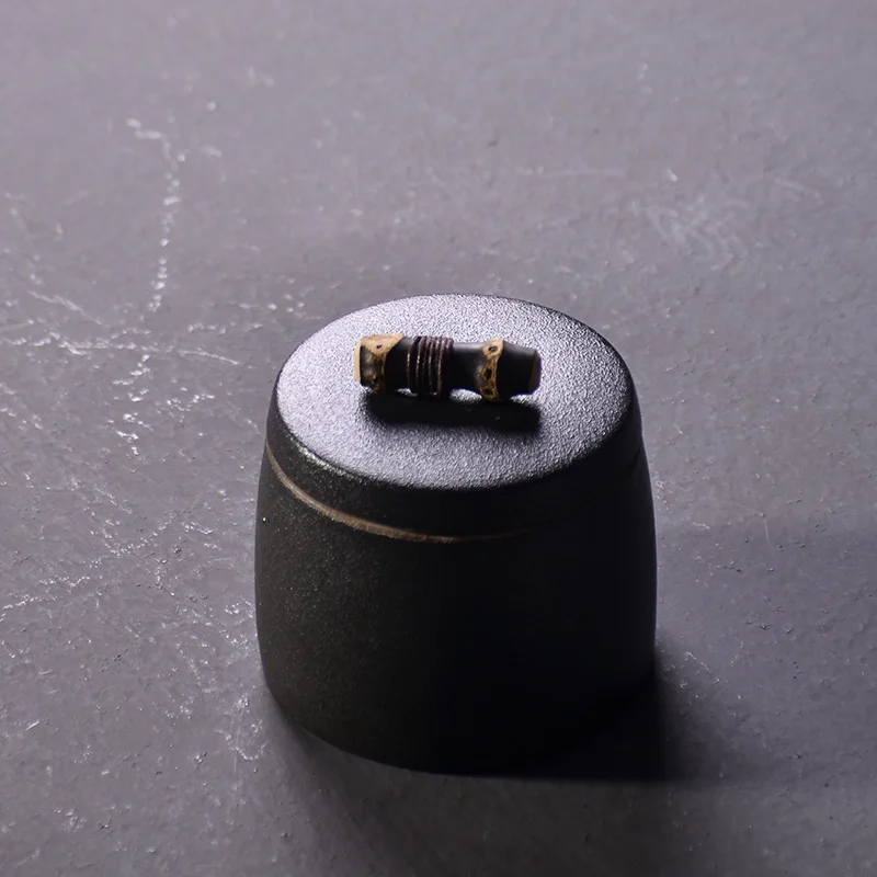 TANGPIN black crockery ceramic tea caddies small canisters chinese kung fu accessories | Дом и сад