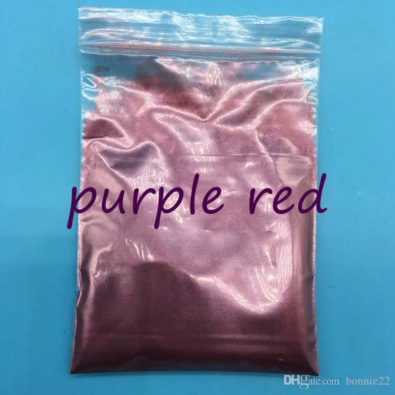 PurPle Red 100 г цветной жемчужный порошок для макияжа, много цветов Слюда Порошок для ногтей блеск, перламутровый косметический пигмент - Цвет: PurPle Red